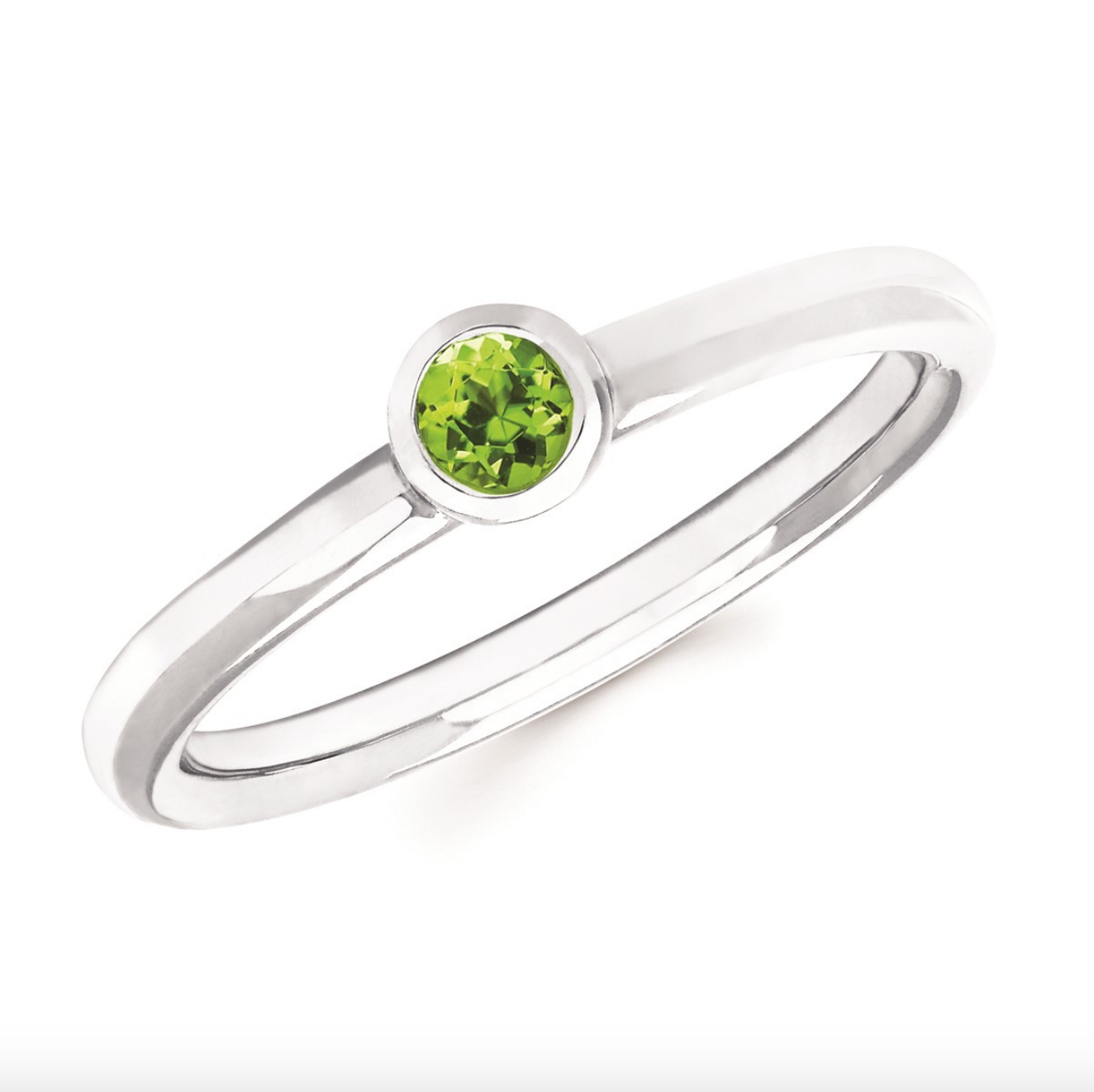 Peridot Bezel Set August Birthstone Band - Talisman Collection Fine Jewelers