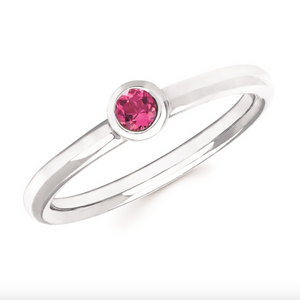 Pink Tourmaline Bezel Set October Birthstone Ring - Talisman Collection Fine Jewelers