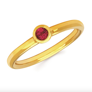 Ruby Bezel Set July Birthstone Ring - Talisman Collection Fine Jewelers