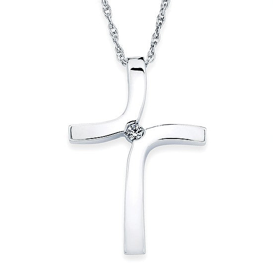 Single Diamond Cross Necklace - Talisman Collection Fine Jewelers