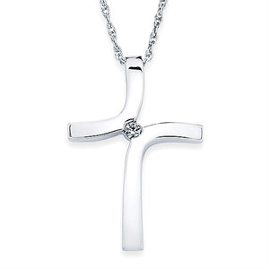 Single Diamond Cross Necklace - Talisman Collection Fine Jewelers