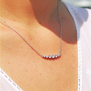 Diamond Smile Necklace, 0.50 Carat Total Weight in White, Yellow or Rose Gold - Talisman Collection Fine Jewelers