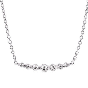 Diamond Smile Necklace, 0.50 Carat Total Weight in White, Yellow or Rose Gold - Talisman Collection Fine Jewelers