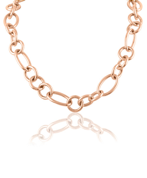 18k Rose Gold Elongated Link Chain by Lisa Nik