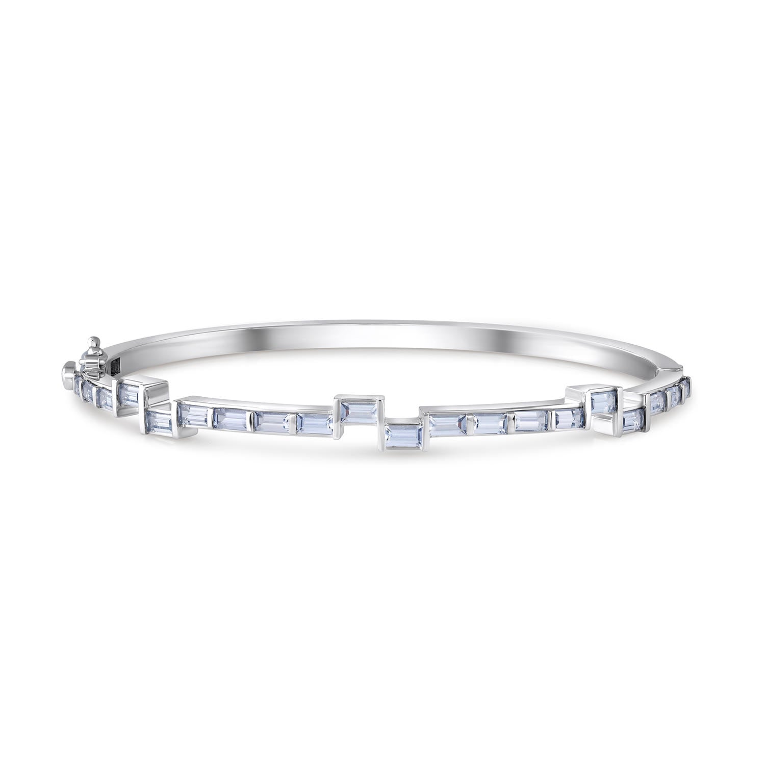 Blue Spinel Chasm Baguette Hinged Bracelet by Meredith Young