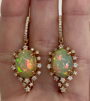 Opal and Diamond Firecracker Drop Earrings by Yael