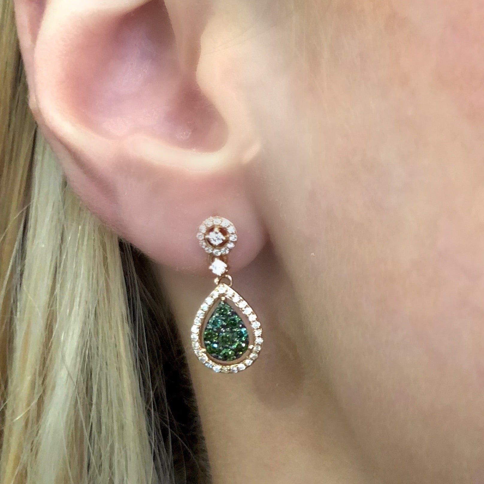 Green and White Diamond Tuscany Earrings - Talisman Collection Fine Jewelers