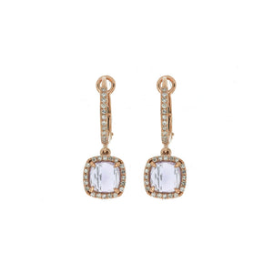 Amethyst and Diamond Drop Earrings in 14k Rose Gold