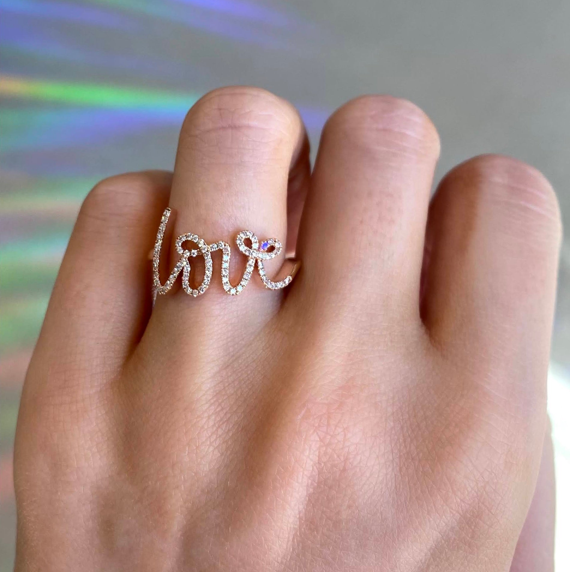 Diamond Love Ring in 14K Rose Gold