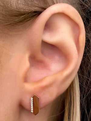 Diamond Shield Stud Earrings in 14k Rose Gold