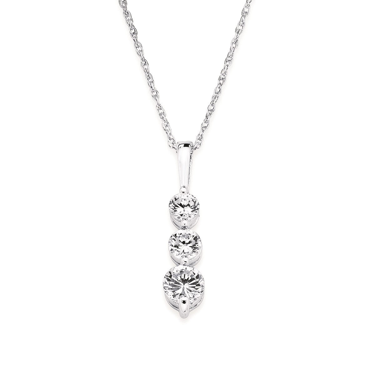Diamond 3 Drop Necklace - White Gold - Talisman Collection Fine Jewelers