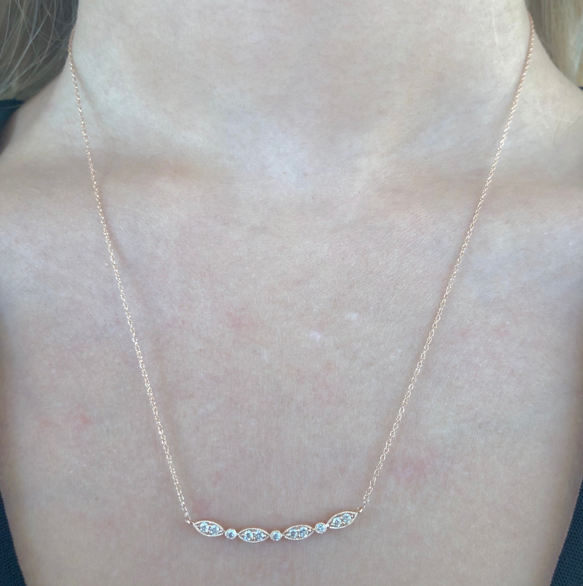 Diamond Florence Necklace in 14k Rose Gold - Talisman Collection Fine Jewelers