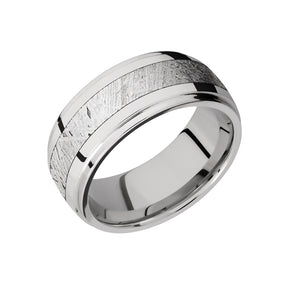 Platinum and Meteorite Inlay Men's Band - Talisman Collection Fine Jewelers