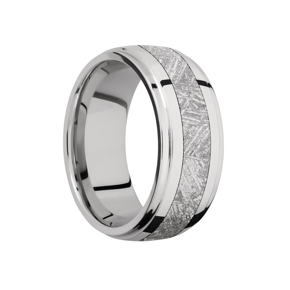 Platinum and Meteorite Inlay Men's Band - Talisman Collection Fine Jewelers