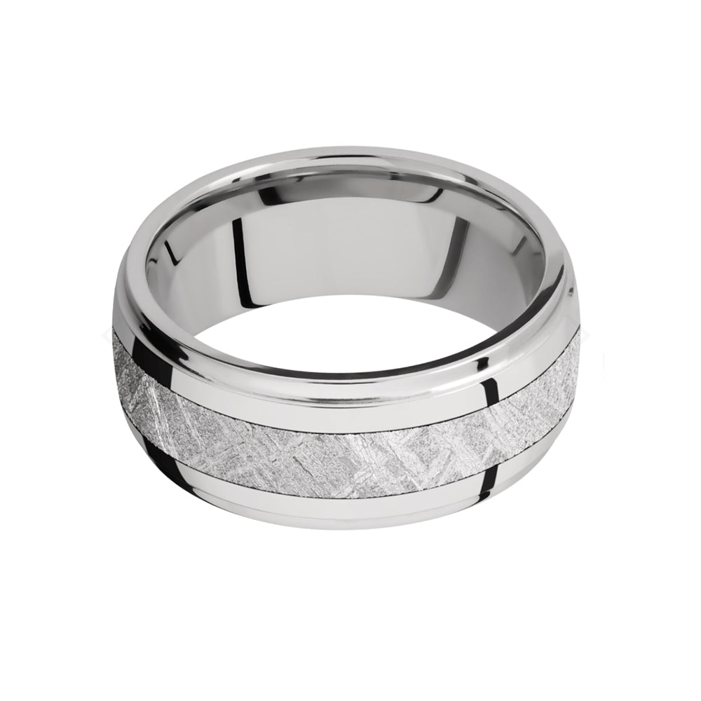 Platinum and Meteorite Inlay Men's Band - Talisman Collection Fine Jewelers