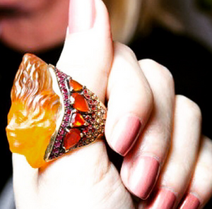 Carved Citrine, Sapphire and Diamond Mythology Collection Persephone Ring by MadStone - Talisman Collection Fine Jewelers