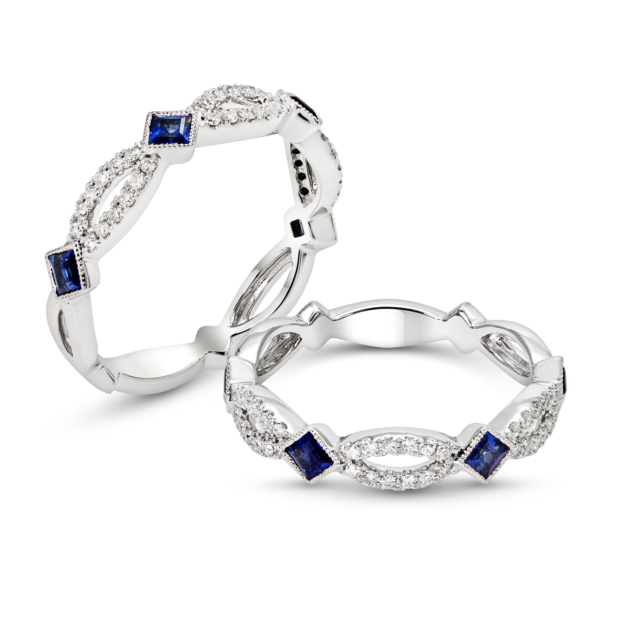 Blue Sapphire and Diamond Stacking Band - Talisman Collection Fine Jewelers