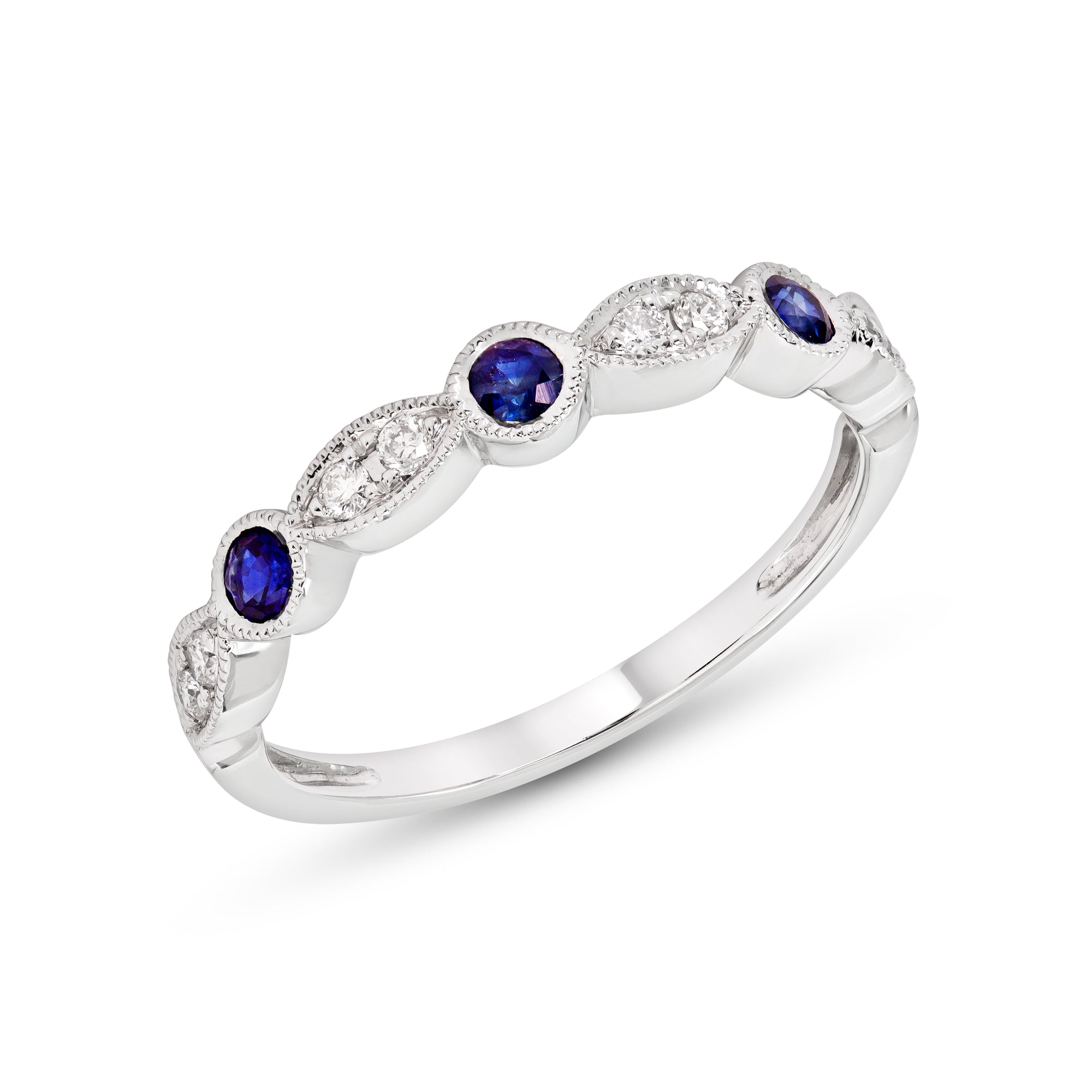 Blue Sapphire and Diamond Stacking Band - Talisman Collection Fine Jewelers