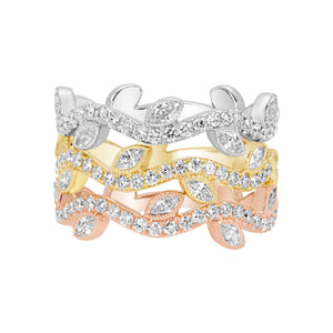 Diamond Vine Stacking Band in White, Yellow or Rose Gold - Talisman Collection Fine Jewelers