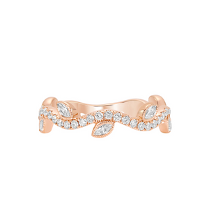 Diamond Vine Stacking Band in White, Yellow or Rose Gold - Talisman Collection Fine Jewelers