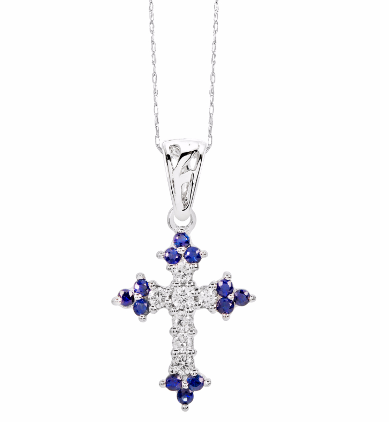 Sapphire diamond 2025 cross necklace