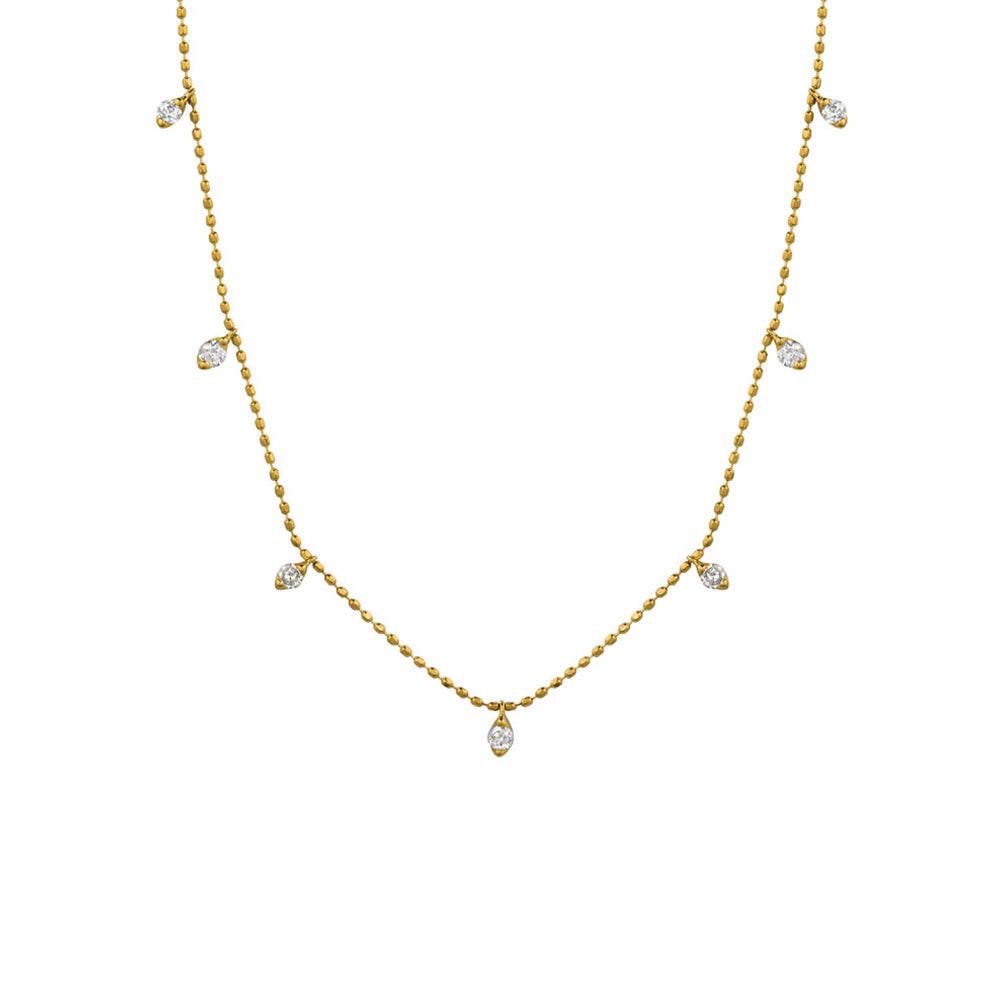 Diamond Astrid Station Necklace in 14k Yellow Gold - Talisman Collection Fine Jewelers