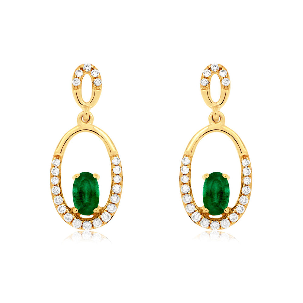 Emerald and Diamond Florence Earrings - Talisman Collection Fine Jewelers