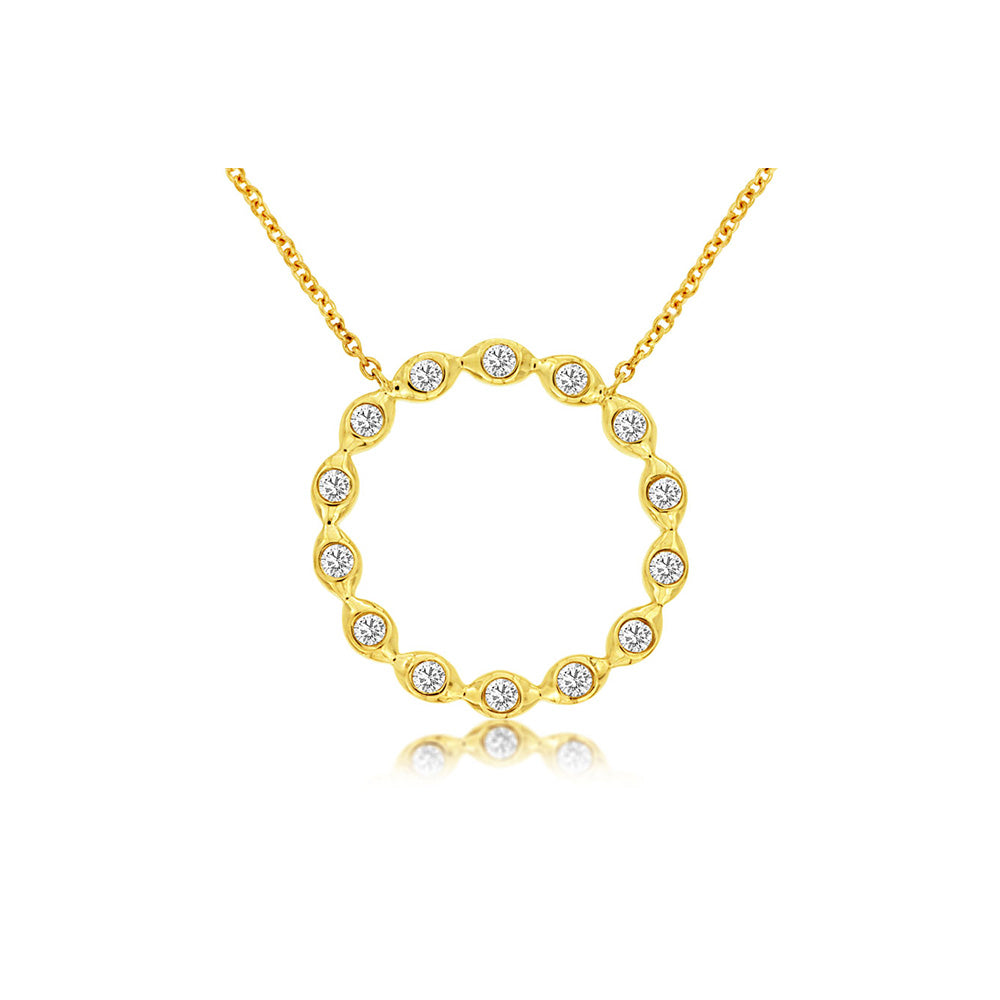 Diamond Wreath Necklace in 14k Yellow Gold - Talisman Collection Fine Jewelers