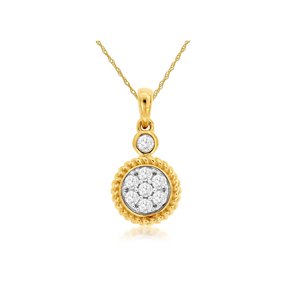 Pavé Diamond Necklace in 14k Yellow Gold - Talisman Collection Fine Jewelers