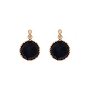 Sodalite and Diamond Drop Earrings in 14k Rose Gold - Talisman Collection Fine Jewelers