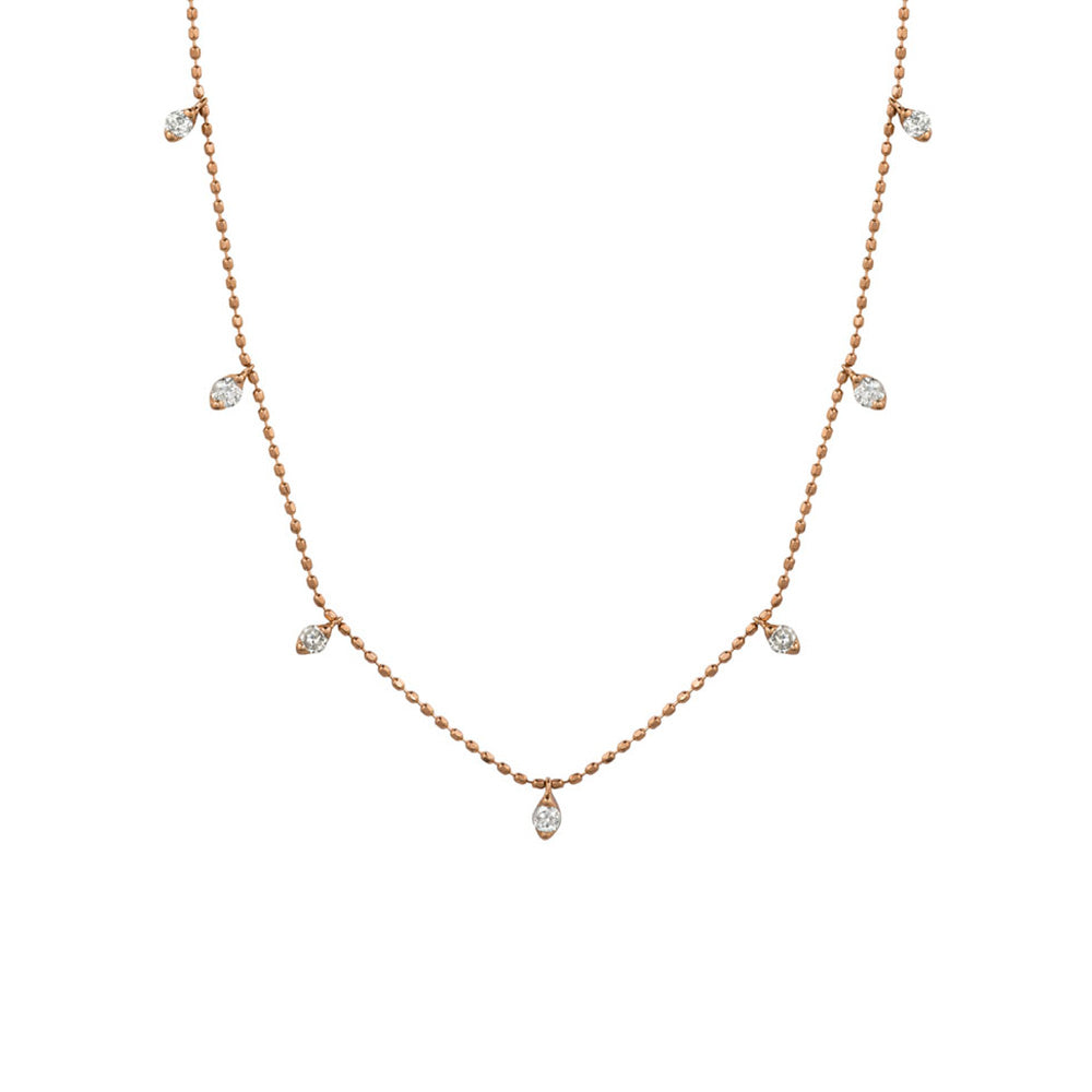 Diamond Astrid Station Necklace in 14k Rose Gold - Talisman Collection Fine Jewelers