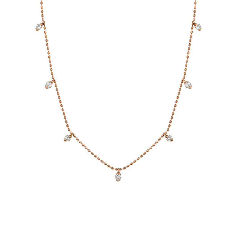Diamond Astrid Station Necklace in 14k Rose Gold - Talisman Collection Fine Jewelers