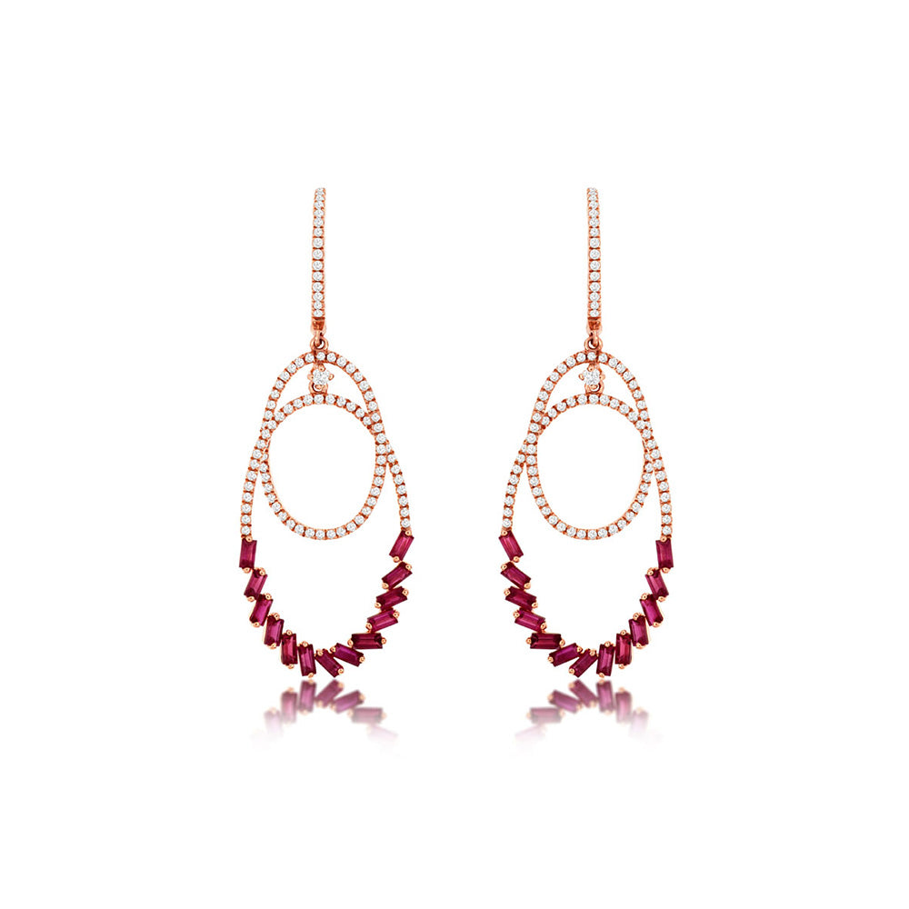Ruby and Diamond Firelight Drop Earrings - Talisman Collection Fine Jewelers