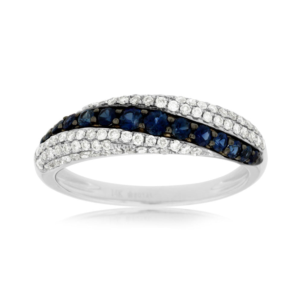 Sapphire and Diamond Pavé Flow Band - Talisman Collection Fine Jewelers