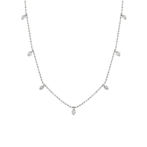 Diamond Astrid Station Necklace in 14k White Gold - Talisman Collection Fine Jewelers