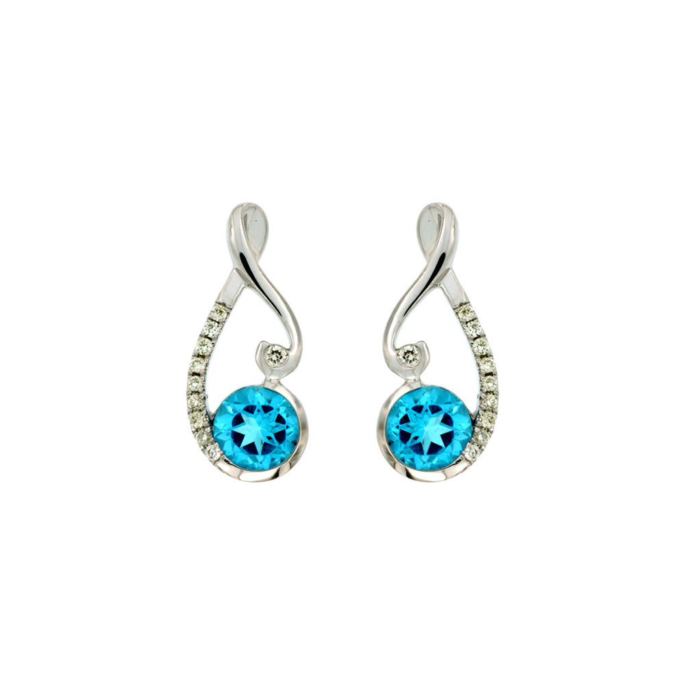 Blue Topaz and Diamond Skye Earrings - Talisman Collection Fine Jewelers
