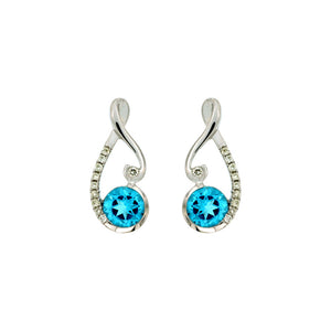 Blue Topaz and Diamond Skye Earrings - Talisman Collection Fine Jewelers
