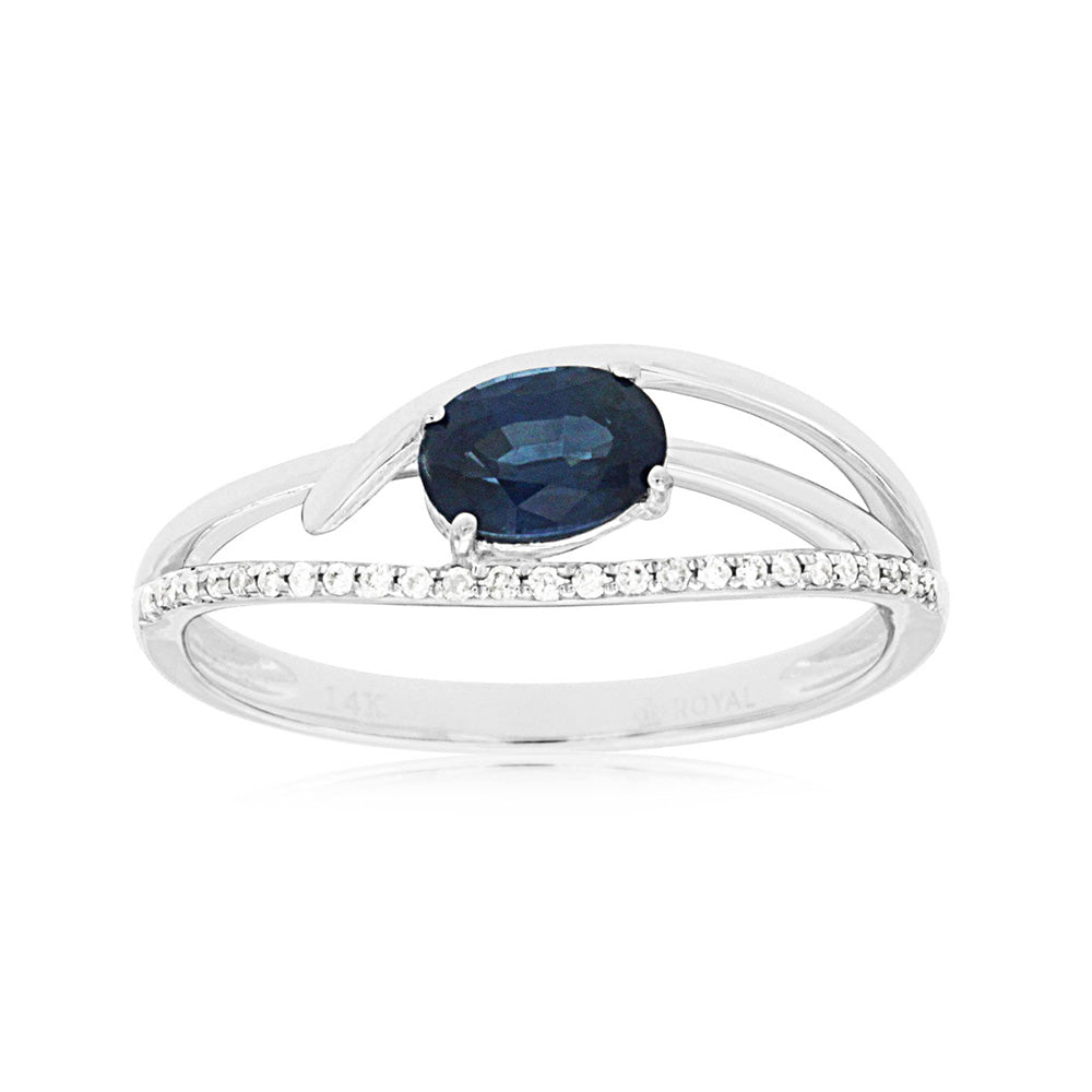 Sapphire and Diamond Wisp Ring - Talisman Collection Fine Jewelers