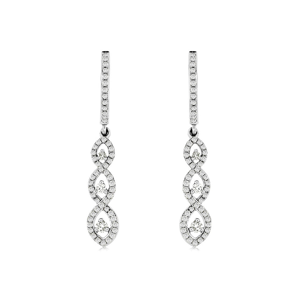 Diamond Interlace Drop Earrings - Talisman Collection Fine Jewelers