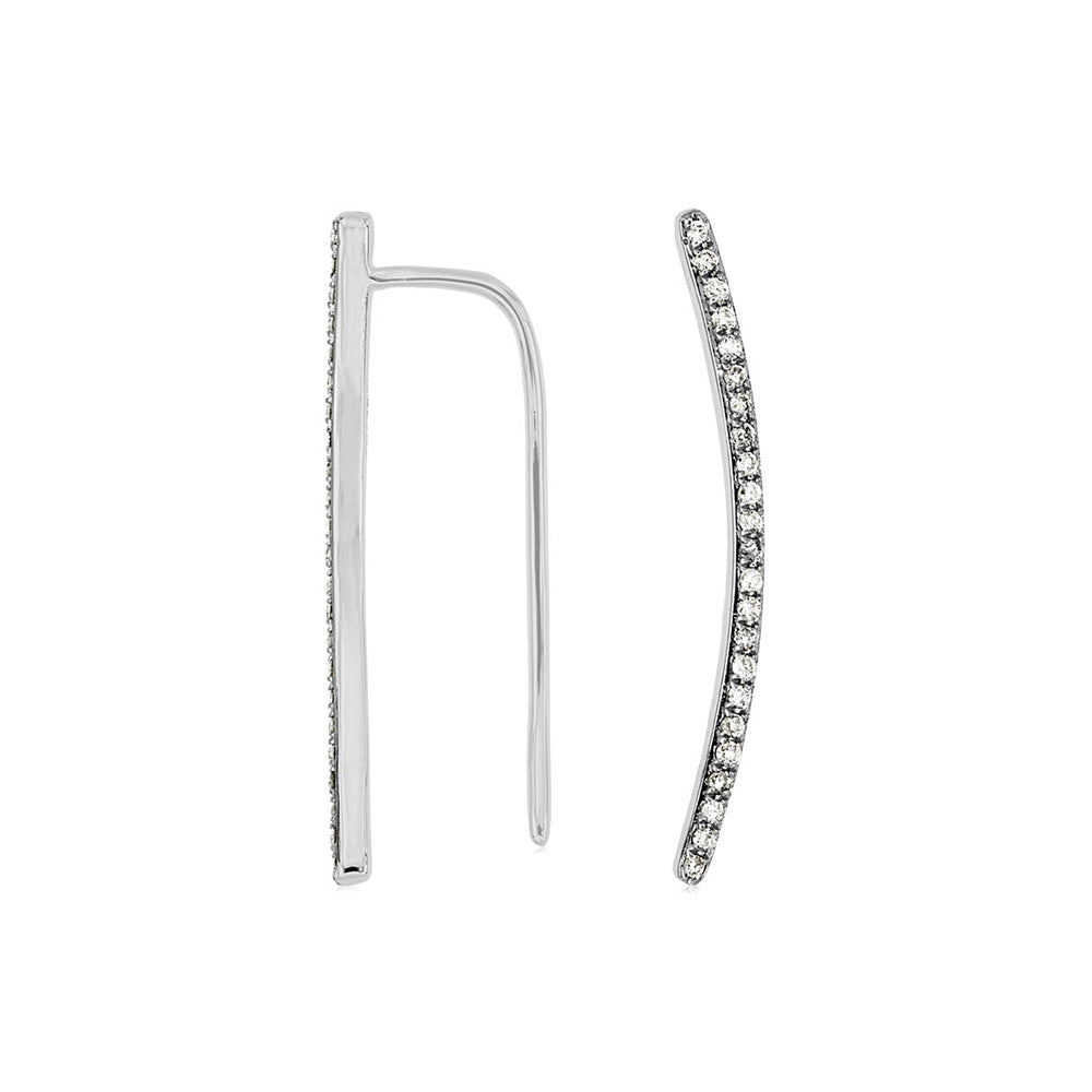 Diamond Curved Bar Ear Climbers - Talisman Collection Fine Jewelers