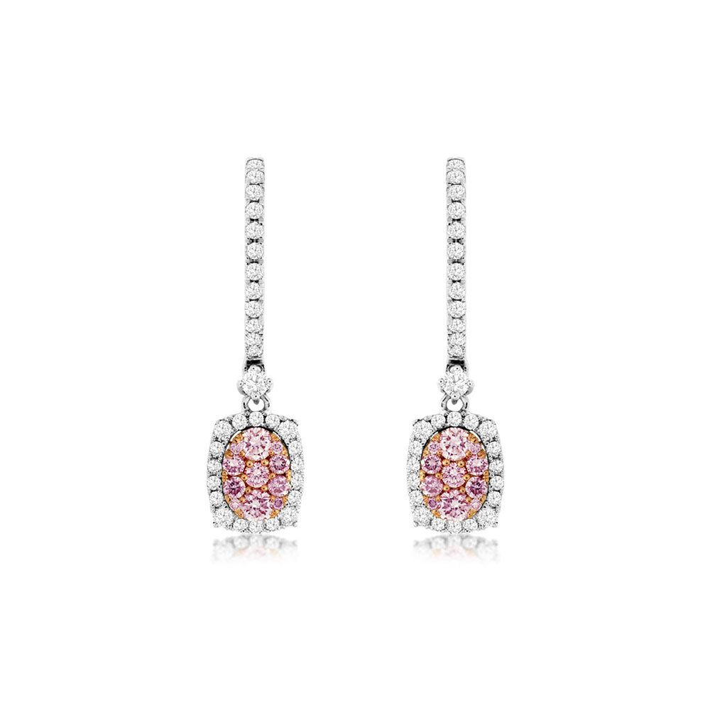 Pink Diamond Drop Earrings with White Diamonds - Talisman Collection Fine Jewelers