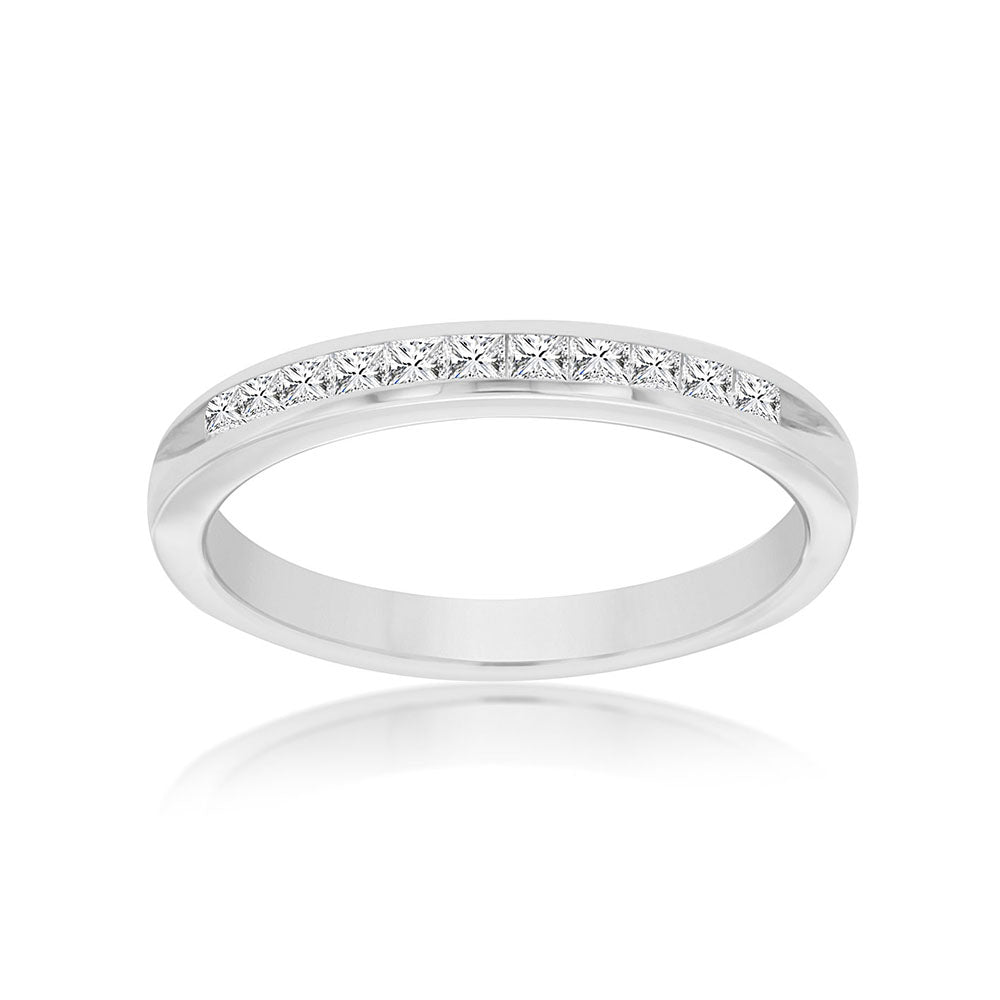 Princess-Cut Diamond Astra Stack Band in 14k White Gold - Talisman Collection Fine Jewelers
