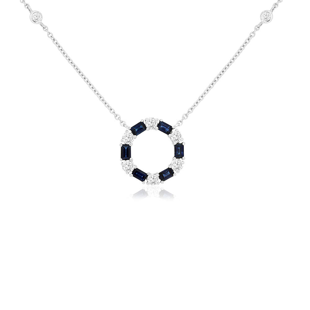 Blue Sapphire and Diamond Unity Necklace - Talisman Collection Fine Jewelers