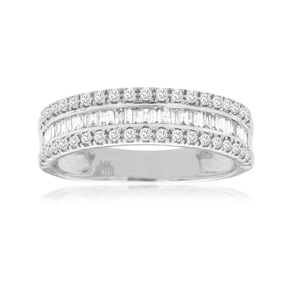 Diamond Nova Stack Band in 14k White Gold - Talisman Collection Fine Jewelers