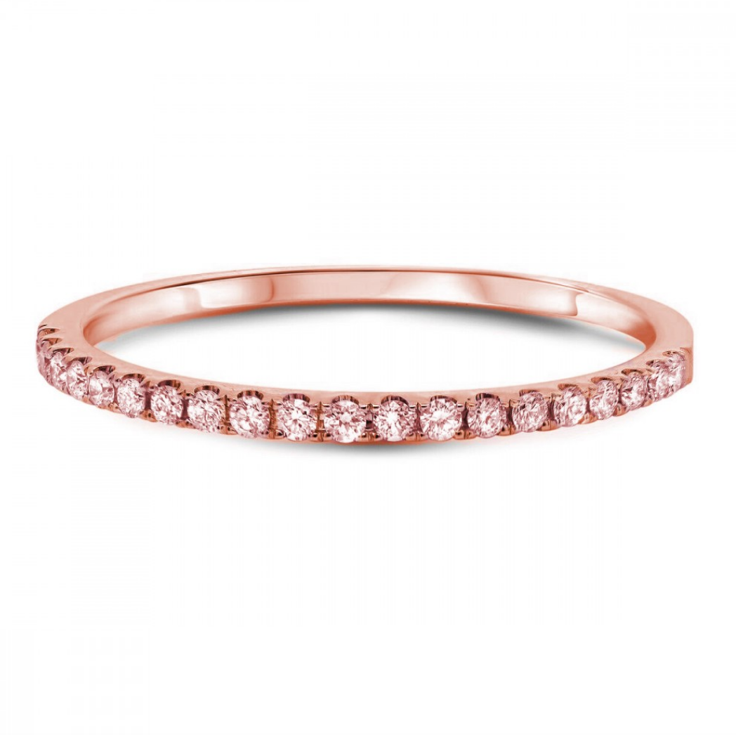 Pink Diamond Anniversary Band - Rose Gold - Talisman Collection Fine Jewelers