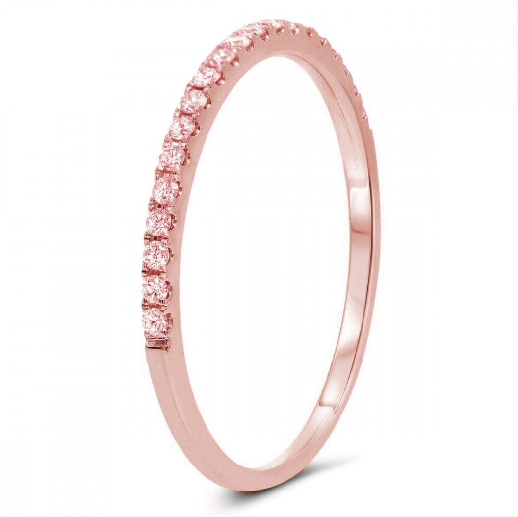Pink Diamond Anniversary Band - Rose Gold - Talisman Collection Fine Jewelers