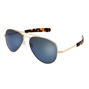Concorde Aviators, 23k Gold Frames with Cobalt Lenses by Randolph - Talisman Collection Fine Jewelers
