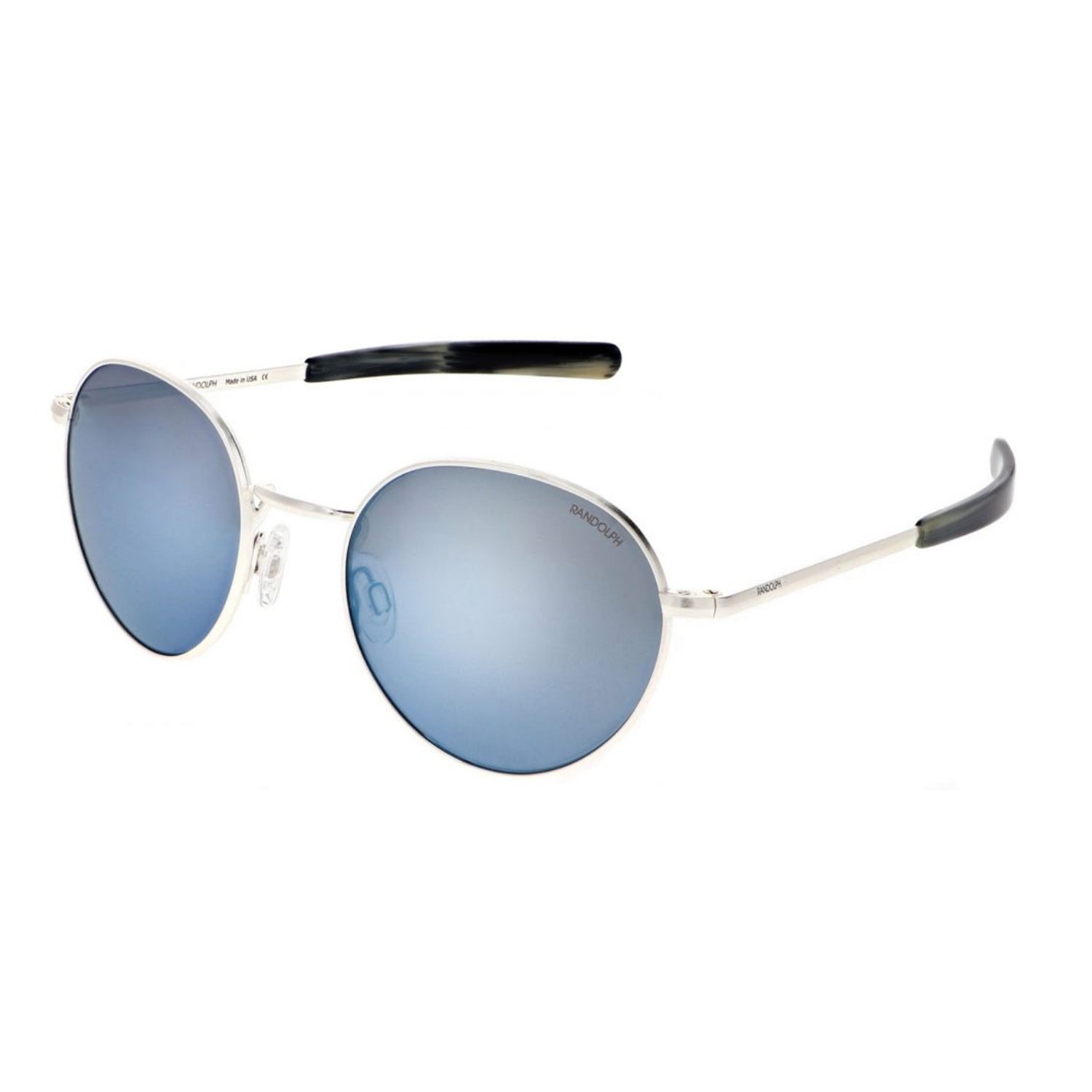 Douglas Sunglasses, Satin Silver Frames with Mystic Blue Lenses by Randolph - Talisman Collection Fine Jewelers