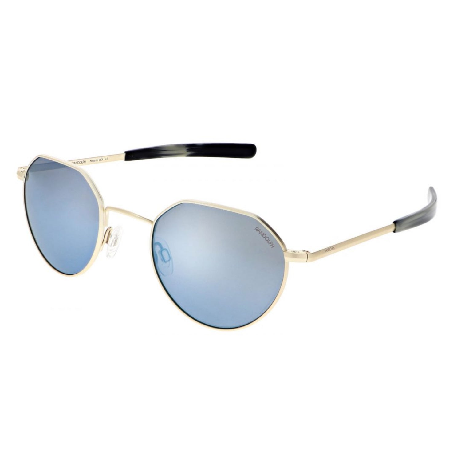 Hamilton Sunglasses, 22k Champagne Gold Frames with Mystic Blue Lenses by Randolph - Talisman Collection Fine Jewelers