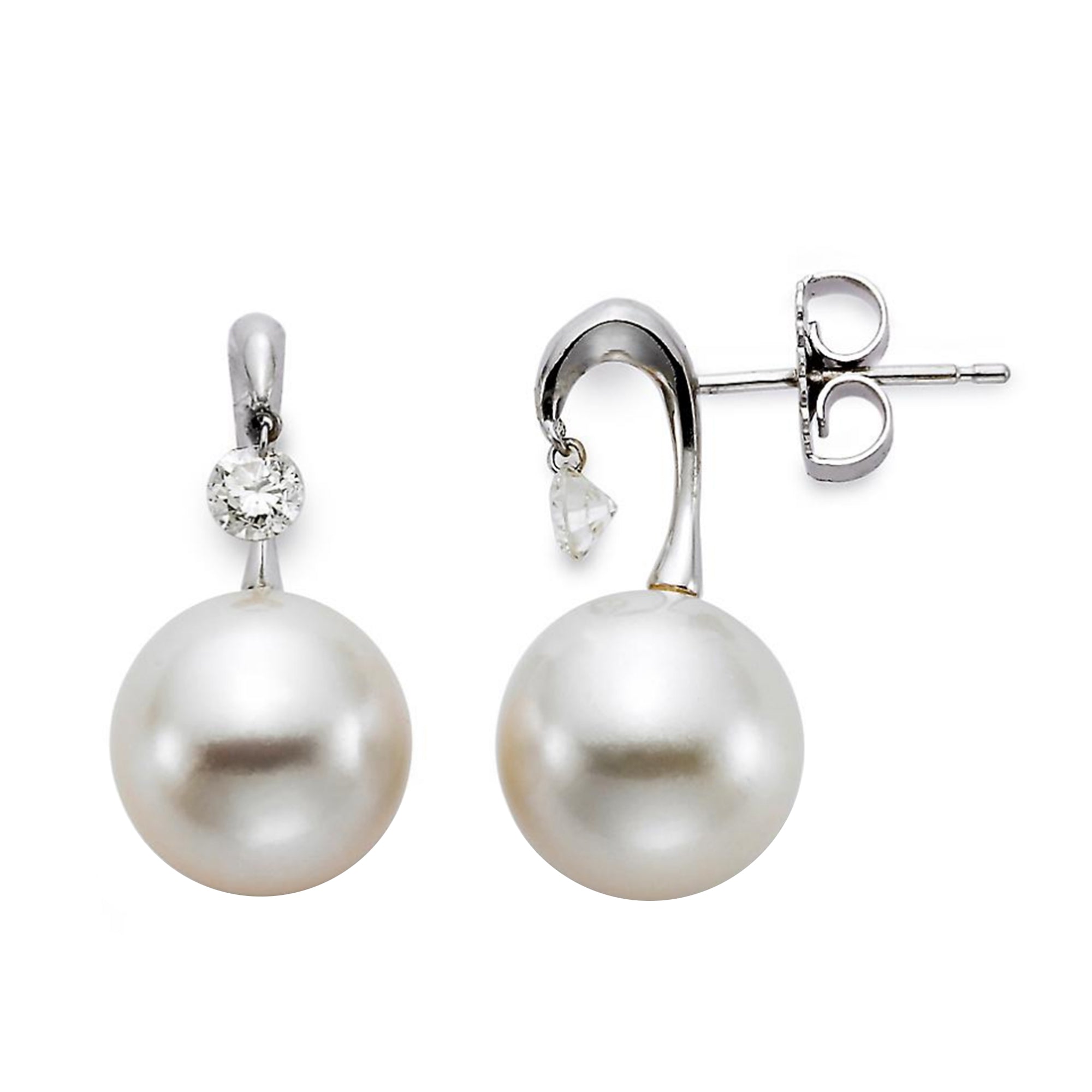 South Sea Pearl and Drilled Diamond Earrings by Mastoloni - Talisman Collection Fine Jewelers
